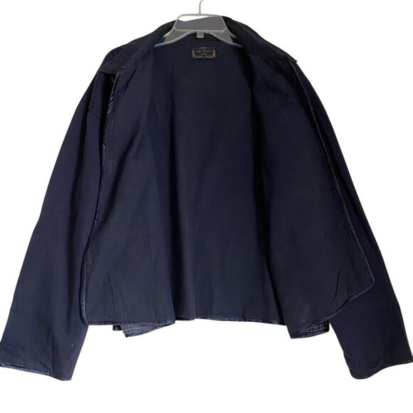 Life Style Patchwork Linen Jacket 1X Navy Floral Embroidered Cottage Boho Granny - Picture 3 of 10